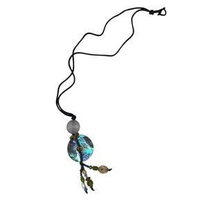 Teresa Goodall Handcrafted One of a Kind Bead Shell Pendant Statement Necklace